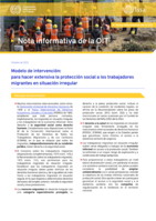 Modelo de intervención: para hacer extensiva la protección social a los trabajadores migrantes en situación irregular