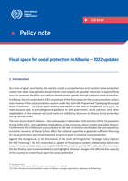 Fiscal space for social protection in Albania – 2022 updates: policy note