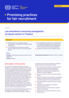 Law amendment concerning management of migrant workers in Thailand