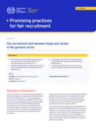 Fair recruitment pilot between Nepal and Jordan in the garment sector