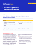 Nepal: bilateral labour agreements include provisions related to fair recruitment