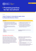 Code of conduct in international supply chains by Responsible Business Alliance