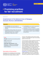 Establishment of the national union of Malagasy domestic workers (SENAMAMA)