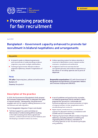 Bangladesh: government capacity enhanced to promote fair recruitment in bilateral negotiations and arrangements