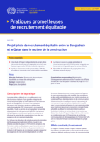 Projet pilote de recrutement équitable entre le Bangladesh et le Qatar dans le secteur de la construction