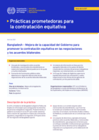 Bangladesh: mejora de la capacidad del Gobierno para promover la contratación equitativa en las negociaciones y los acuerdos bilaterales