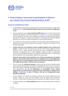 Guide pratique concernant la participation à distance aux sessions du Conseil d’administration du BIT