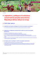 Législations, politiques et institutions concernant les peuples autochtones: République démocratique du Congo