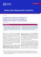 La negociación colectiva en Alemania y su impacto en las condiciones de trabajo, la distribución del ingreso y la productividad