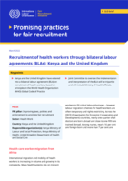 Recruitment of health workers through bilateral labour agreements (BLAs): Kenya and the United Kingdom
