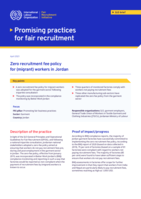 Zero recruitment fee policy for (migrant) workers in Jordan