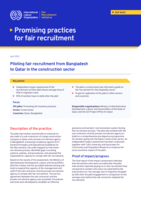 Piloting fair recruitment from Bangladesh to Qatar in the construction sector