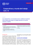 Las cooperativas y la economía social y solidaria en general como medios para lograr el trabajo decente en el sector cultural y creativo
