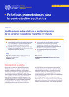 Modificación de la Ley relativa a la gestión del empleo de las personas trabajadoras migrantes en Tailandia