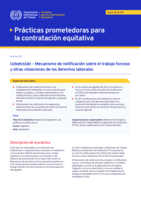 Uzbekistán: mecanismo de notificación sobre el trabajo forzoso y otras violaciones de los derechos laborales