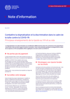 Combattre la stigmatisation et la discrimination dans le cadre de la lutte contre la COVID-19: principaux enseignements de la riposte au VIH et au sida