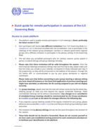 Quick guide for remote participation in sessions of the ILO Governing Body