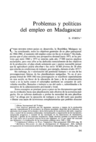 Problemas y políticas del empleo en Madagascar