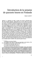 Introduction de la semaine de quarante heures en Finlande