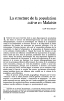 Structure de la population active en Malaisie