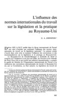 L'influence des normes internationales du travail sur la législation et la pratique au Royaume-Uni