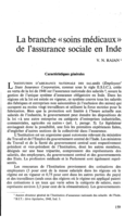 La branche «soins médicaux» de l'assurance sociale en Inde