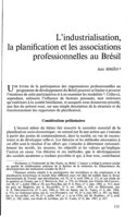 L'industrialisation, la planification et les associations professionnelles au Brésil