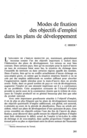 Modes de fixation des objectifs d'emploi dans les plans de développement