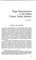 Wage determination in the Indian cotton textile industry