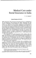 Medical care under social insurance in India