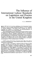 The influence of international labour standards on legislation and practice in the United Kingdom