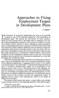 Approaches to fixing employment targets in development plans
