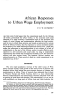 African responses to urban wage employment