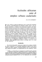Actitudes africanas ante el empleo urbano asalariado