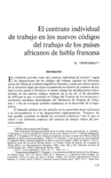 El contrato individual de trabajo en los nuevos códigos del trabajo de los países africanos de habla francesa