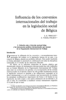 Influencia de los convenios internacionales del trabajo en la legislación social de Bélgica
