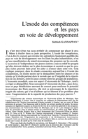 L'exode des compétences et les pays en voie de développement