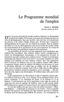 Le Programme mondial de l'emploi