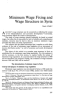 Minimum wage fixing and wage structure in Syria