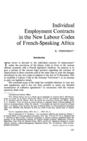 Individual employment contracts in the new labour codes of french-speaking Africa