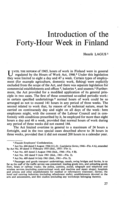 Introduction of the forty-hour week in Finland