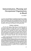 Industrialisation, planning and occupational organisations in Brazil