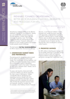 Pathways towards greater impact: better microinsurance models, products and processes for MFIs