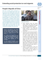 People's Republic of China: extending social protection to rural migrants