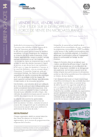 Vendre plus, vendre mieux: une étude sur le développement de la force de vente en micro-assurance