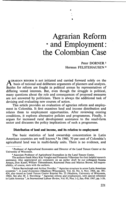 Agrarian reform and employment: the Colombian case