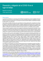 Prevención y mitigación de la COVID-19 en el lugar de trabajo