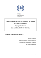 L'impact de la financiarisation de l'économie sur les entreprises et plus particulièrement sur les relations de travail