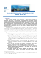 Global employment trends for women: brief, March 2007