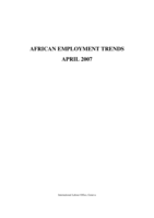 African employment trends: April 2007